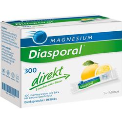 Eine Packung Diasporal Magnesium-Sticks mit Zitronengeschmack.
